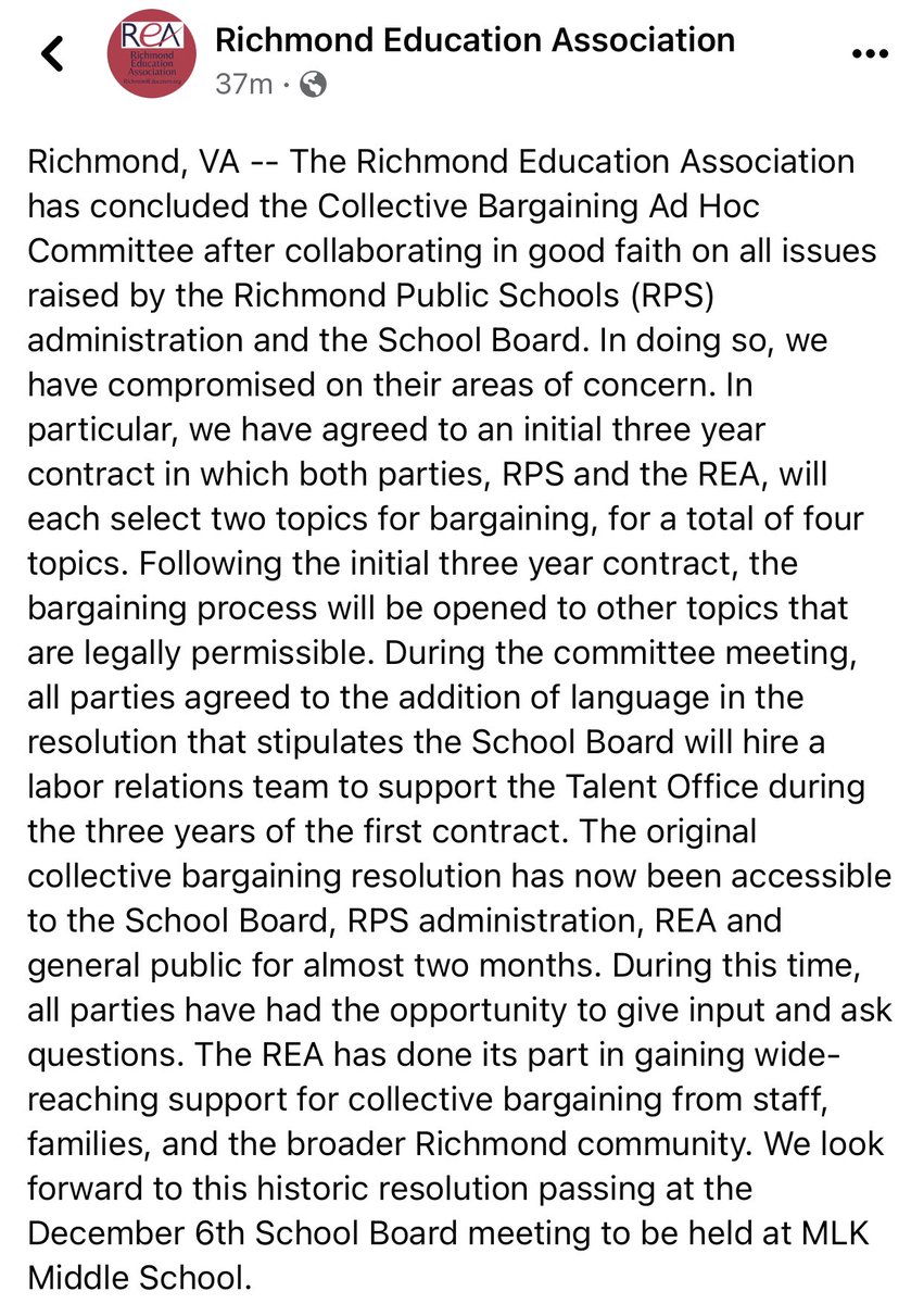 Update: Collective Bargaining Ad Hoc Committee 12/2/21 
#CollectiveBargainingNow #CollectiveBargaining #RedForEd