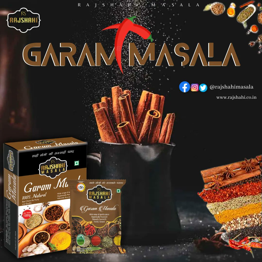 Garam masala
- Paiye Ghar wala swaad,
Wrapped Rajshahi ke pass
#rajshahimasala #rajshahi #masale #varanasimasala #varanasi #reels #garammasala #rajshahigarammasala #garammasala #bestmasala #newmasala #masale  #garammasala #indianfood #indianspices #vegetarianfood  #healthyspices