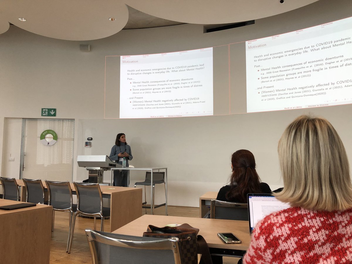 VeronicaRattini's tweet photo. Great start by @annac_rosso of our session on the impact of COVID-19 on mental health at the 26th Annual Conference of the Italian Health Economics Association AIES @AIESItaly @sdabocconi #EconTwitter https://t.co/IZzuIBq9B2
