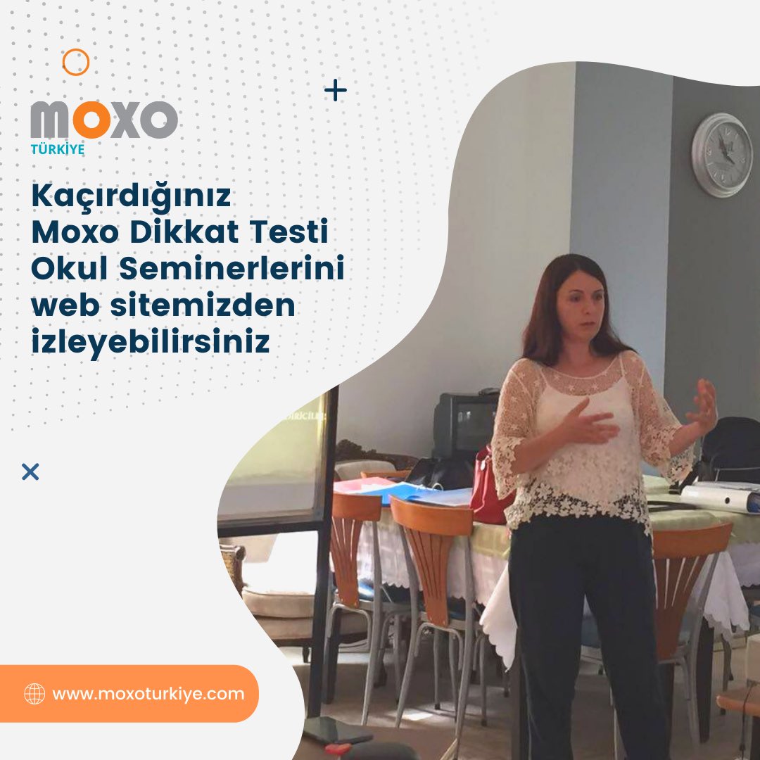 Kaçırdığınız Moxo Dikkat Testi Okul Seminerlerini web sitemizden izleyebilirsiniz. 

link:
moxoturkiye.com/category/blog/…

Uzmanınızdan Moxo Dikkat Testi'ni isteyiniz!

🖥 moxoturkiye.com

#moxo #psikolog #dehb #doktor #uzman #psikiyatrist #dikkat #psikoloji #sınav #kaygı