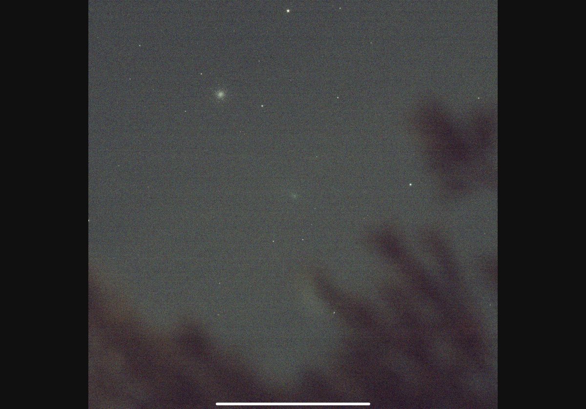 MathCancer's tweet photo. This is promising — #Messier3 and the comet showing up in mere 3 second subs https://t.co/dXUn4AqoPV
