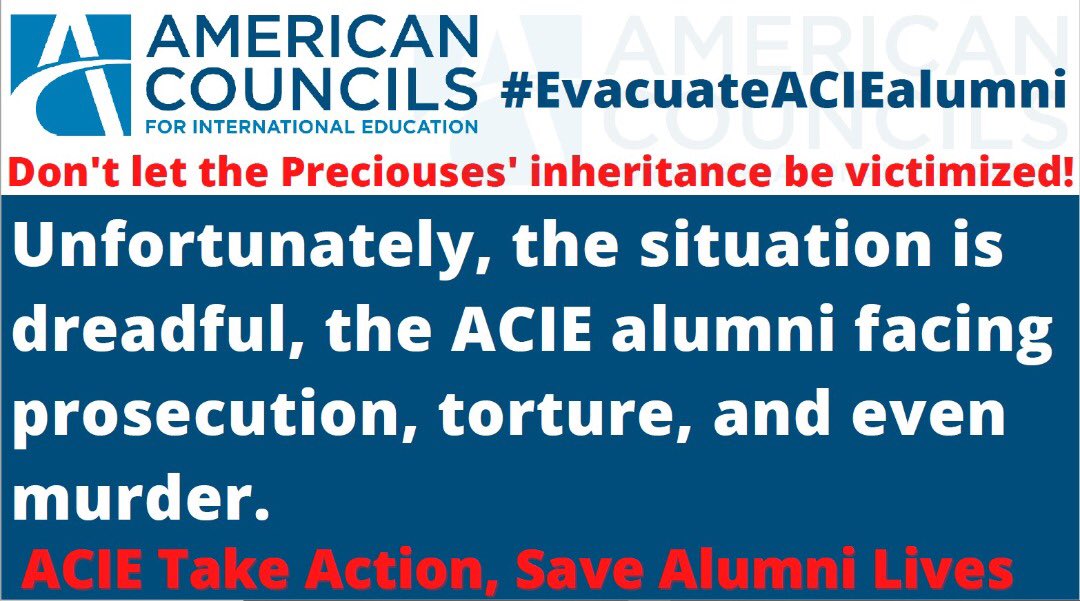 We have assisted the US government 🇺🇸 and we have helped them when they needed us. We have promoted their missions, we’ve put our lives at risk because we trusted them but they failed us. We’re left behind!
#EvacuateACIEalumni <a href="/AC_Global/">American Councils for International Education</a> <a href="/DavidPattonAC/">David Patton</a> <a href="/StateDept/">Department of State</a>