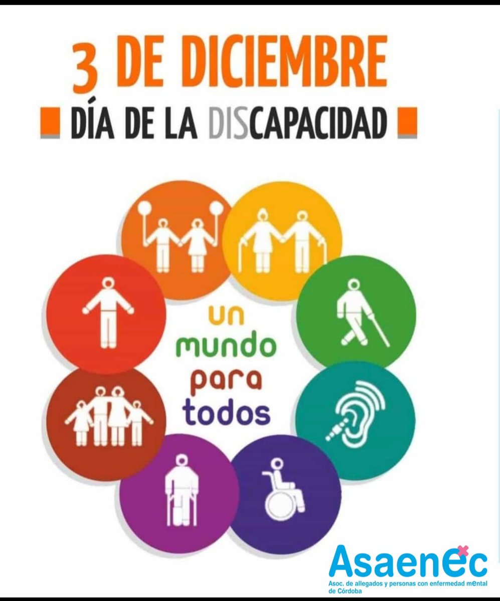 Asaenec's tweet photo. Entre todos, paso a paso, creamos una sociedad inclusiva. 

3 de diciembre: día de la Discapacidad

#discapacidad #3Diciembre #DiadelaDiscapacidad #diversidadfuncional #saludmental #mentalheath #rehabilitacionpsicosocial #asaenec #asaeneccordoba #Cordoba https://t.co/ZVv40UYmmd