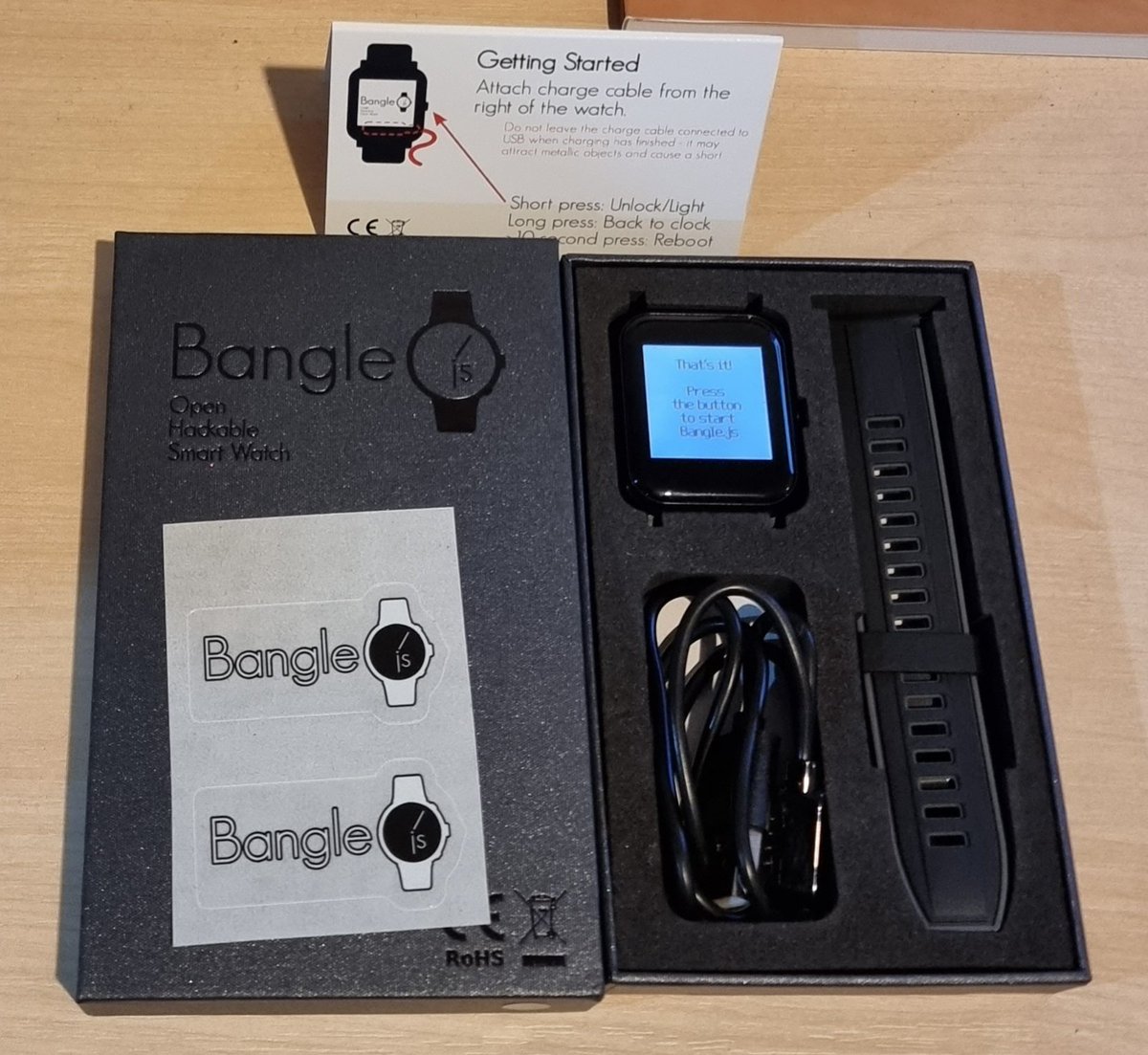 conoro's tweet photo. Woohoo my @Espruino #BangleJS 2 has arrived! There goes the weekend. https://t.co/40dvNbyxwl