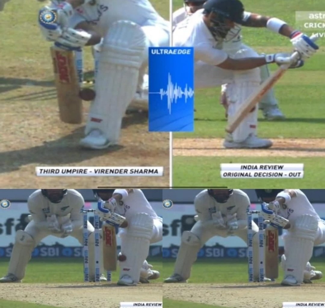 I_AM_SUBHA_0711's tweet photo. How is it Out???💔😡��
We easily see that there is a inside edge.Ultraedge confirm it too.
#worstumpire
#ViratKohli 
#virendersharma https://t.co/yuGIy52eZc