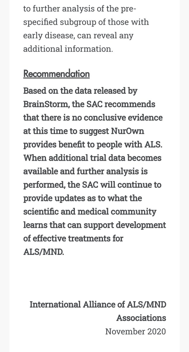 als_now's tweet photo. After being wrong about evidence that #NurOwn has "no benefit", will the @ALSMNDAlliance SAC (led by #ALSA's CEO Balas) now do what it says and support ALL (clearly) "effective" #ALS treatments? Guess we'll find out, won't we pALS? #ALSTRUST #ENDALS #ALS_INTEGRITY_CHECK #DIBS NME https://t.co/H9xXBWlPVP