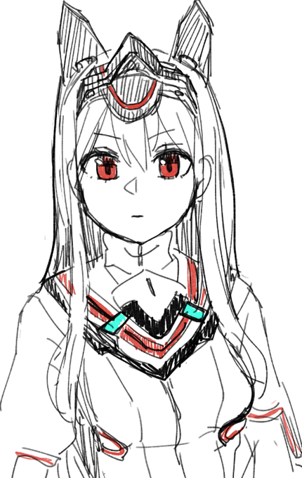 目のバランスがむずい。髪の毛さらさらかわいい。 