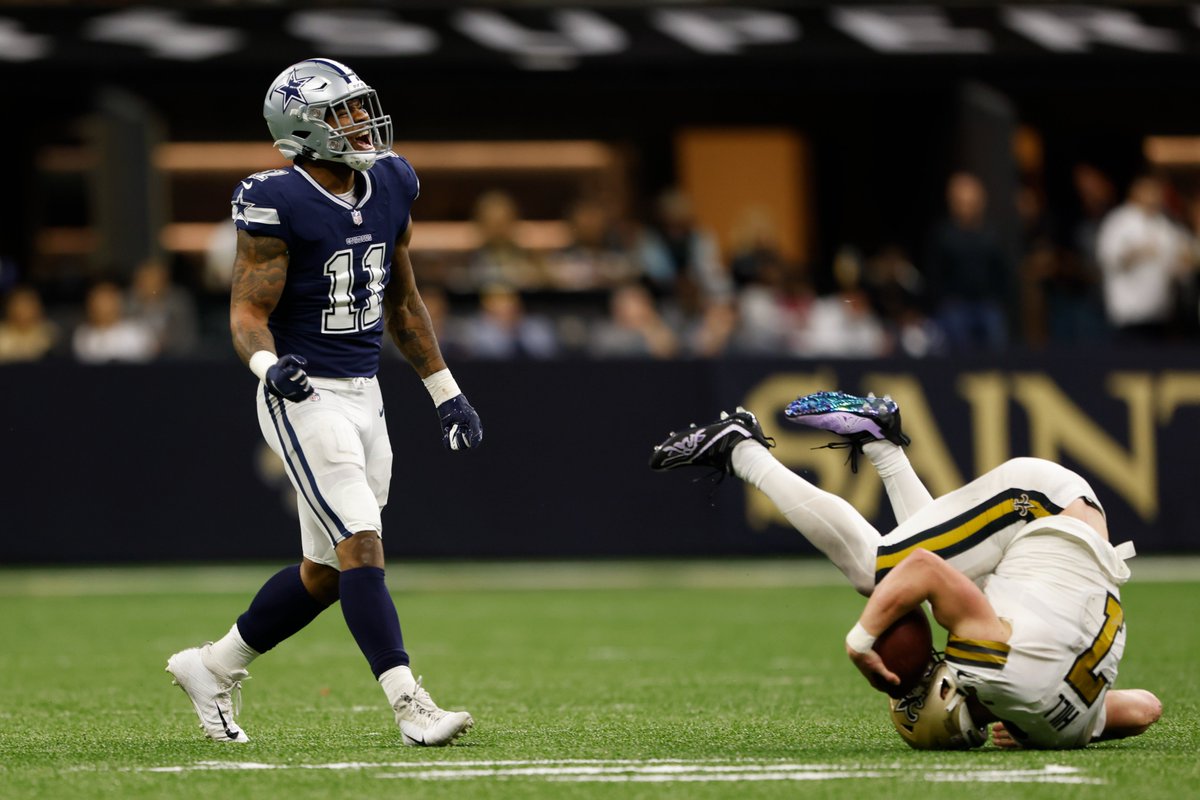 The <a href="/dallascowboys/">Dallas Cowboys</a> defense made a statement tonight.

4 INTs
2 sacks
9 passes defensed
League leader in INTs (<a href="/TrevonDiggs/">.</a>, 9)
Rookie leader in sacks (<a href="/MicahhParsons11/">Micah Parsons</a>, 10)