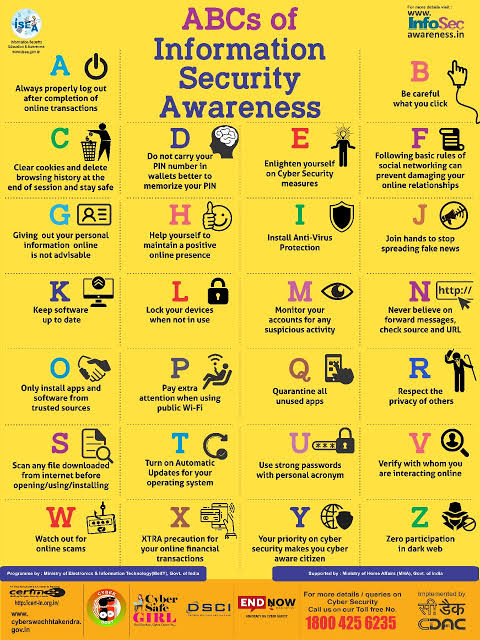 CyberPS_SEast's tweet image. The ABC (actually A to Z) of Information Security.

By reading and their Implementation in daily life you may prevent theft and misuse of your invaluable data.

#COVID19 #OmicronVarient #cryptocurrency 

@DCPSEastDelhi @DCP_CCC_Delhi @cyberpeacengo @DCPSouthDelhi @CPDelhi