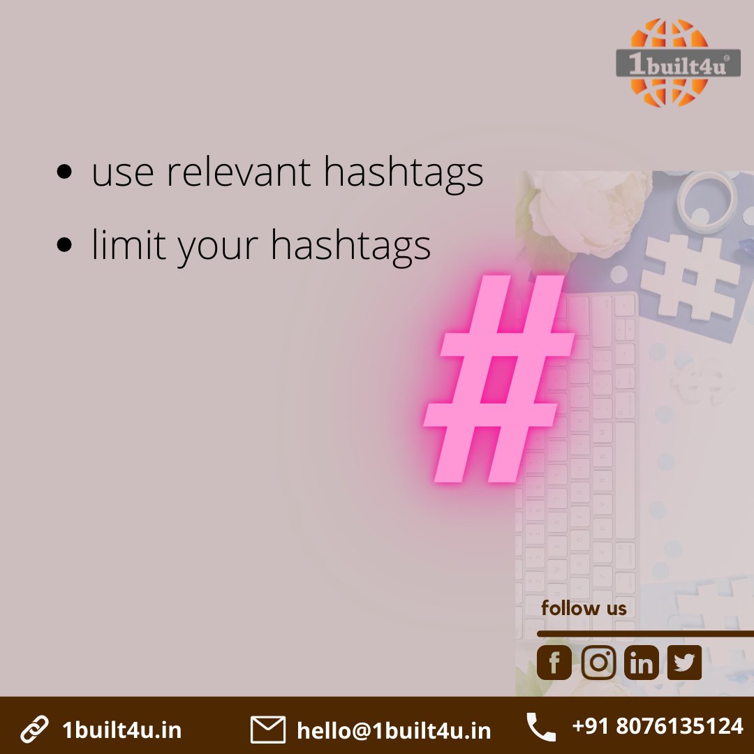 1built4u's tweet photo. Tech Thursday!!
SMO Useful tips for Hashtags...
For more information:
Reach us - https://t.co/GH4u3D7UKo
Call now - +91 8076135124
E-mail β hello@1built4u.in
#1built4u #hashtags #smotips #besthashtag #socialmedia #trendinghashtag https://t.co/dwZHhJ8tw5