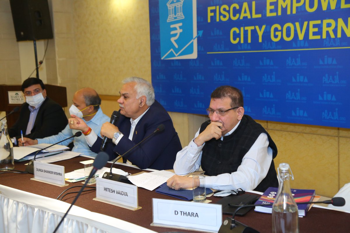 Prajafoundation's tweet photo. @Secretary_MoHUA, in 'Consultation on #FiscalEmpowerment of #CityGovernments' stated "#MunicipalCorporations lack of adequate financial strength. Reforms using fiscal tools like #MarketBorrowing, methods of #PropertyTax collection etc. need to be made going forward." https://t.co/JAziRtvcrs