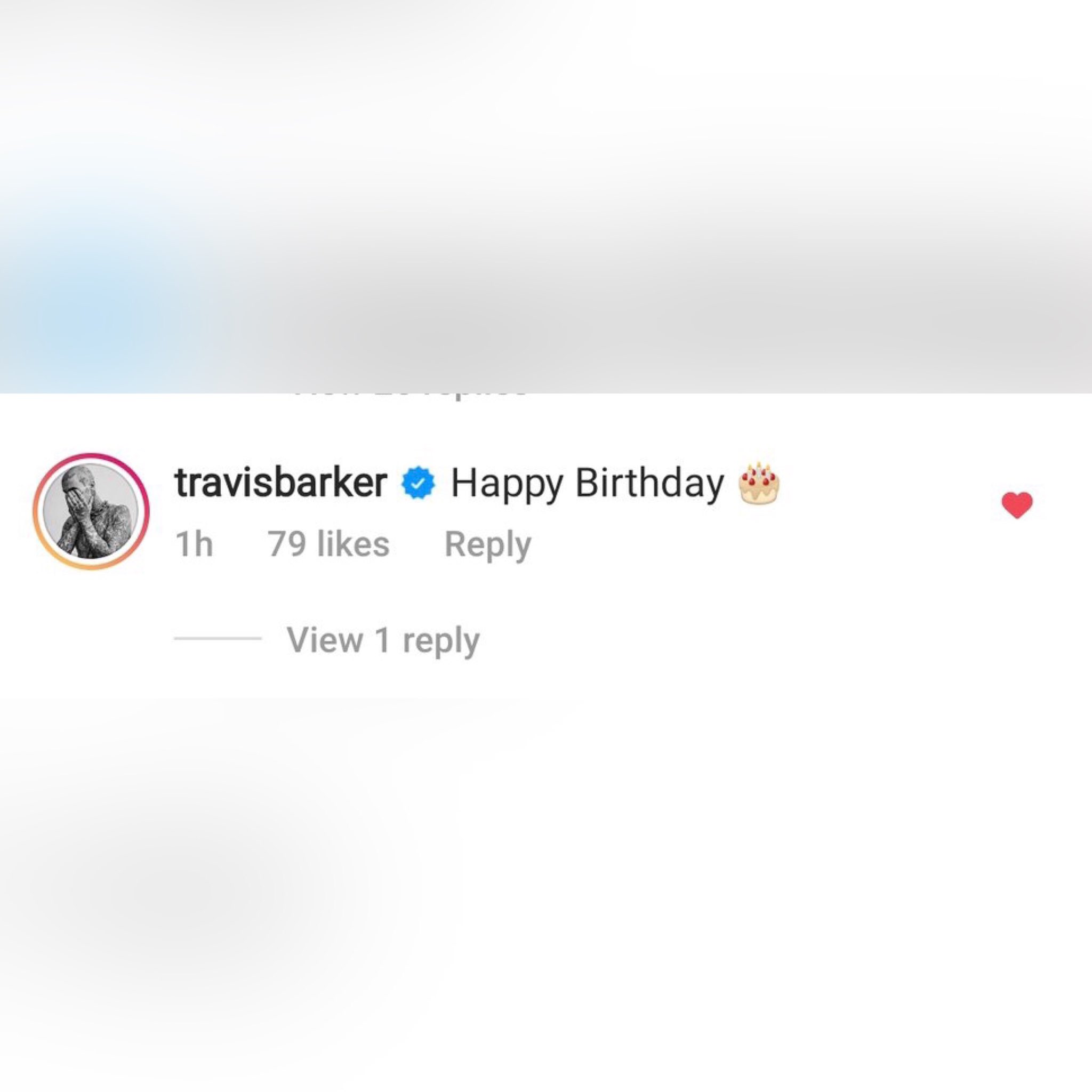 Instagram  | Travis Barker left a comment on Charlie Puth s latest post; Happy Birthday  