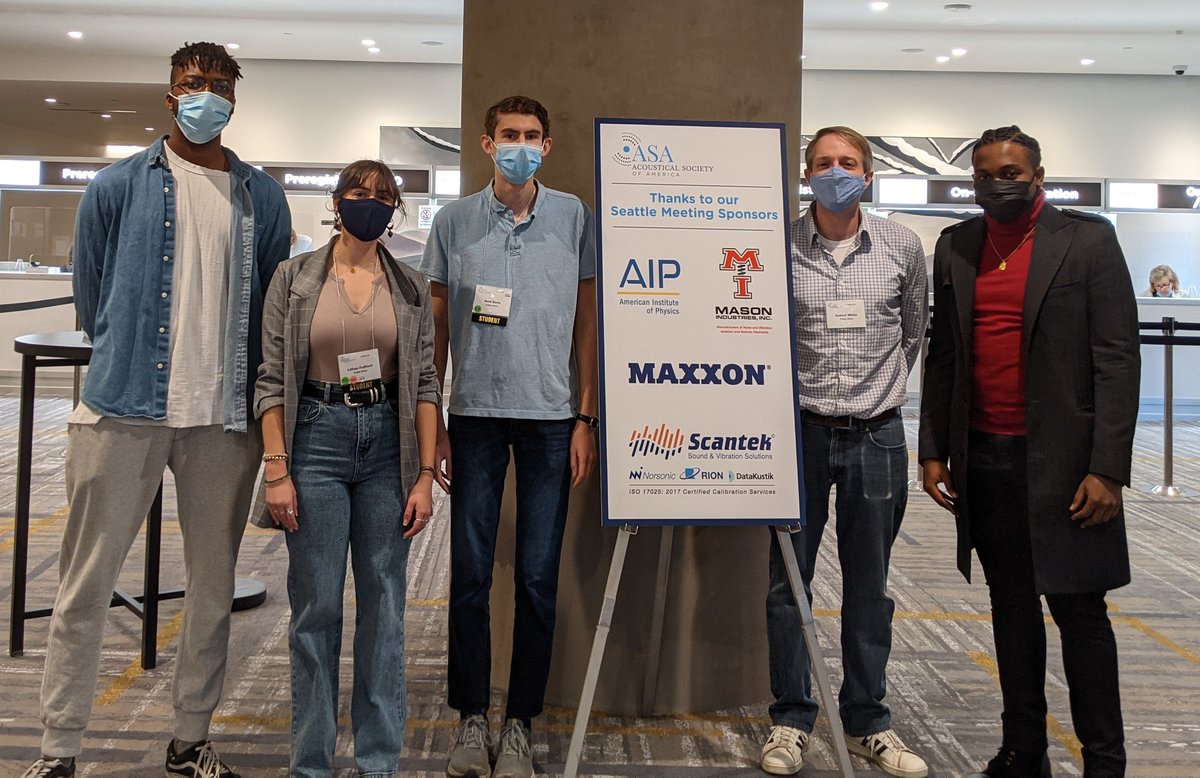 rdw3454's tweet photo. Just returning from #ASA181 , 181st Meeting of the @acousticsorg, with four @TuftsEngineer students who did great work presenting papers on cryogenic operation of MEMS microphones, a MEMS based miniature high altitude sonic anemometer, and a prototype vibro tactile display. https://t.co/jLIqn93pps