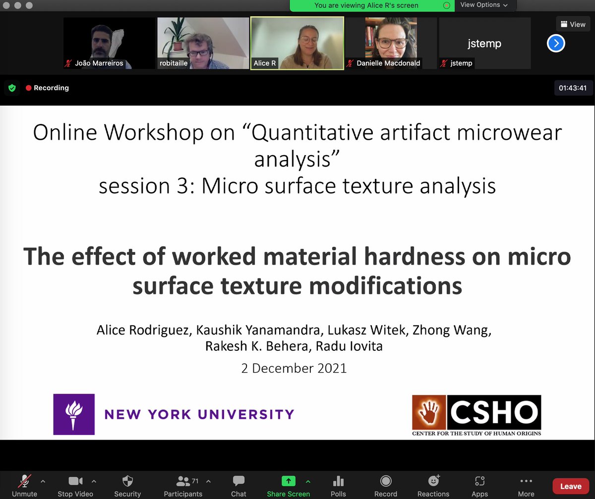 TraCErMONREPOS's tweet photo. Our 3rd session was fantastic! #SurfaceTextureAnalysis, with great talks by @daniellelithic and @AliceRodTor and important discussion #traceology 🔬 https://t.co/HaVJIdt40g
