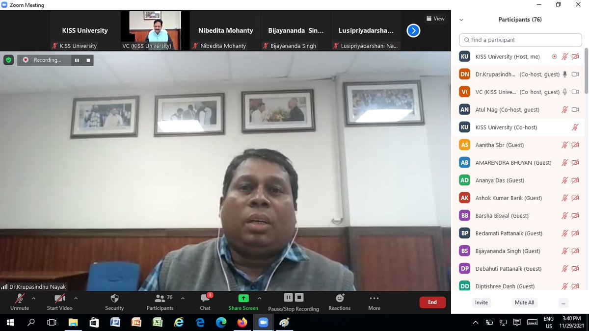 kissfoundation's tweet photo. KISS Library in association with @NDLIndia Club organised a webinar on “User Awareness on National Digital Library of India” (NDLI) on 29th Nov 2021 for KISS-DU faculty & research scholars. The event was graced by the Patron, President, Secretary & Executive Member of the Club. https://t.co/2SqKtiO0hC