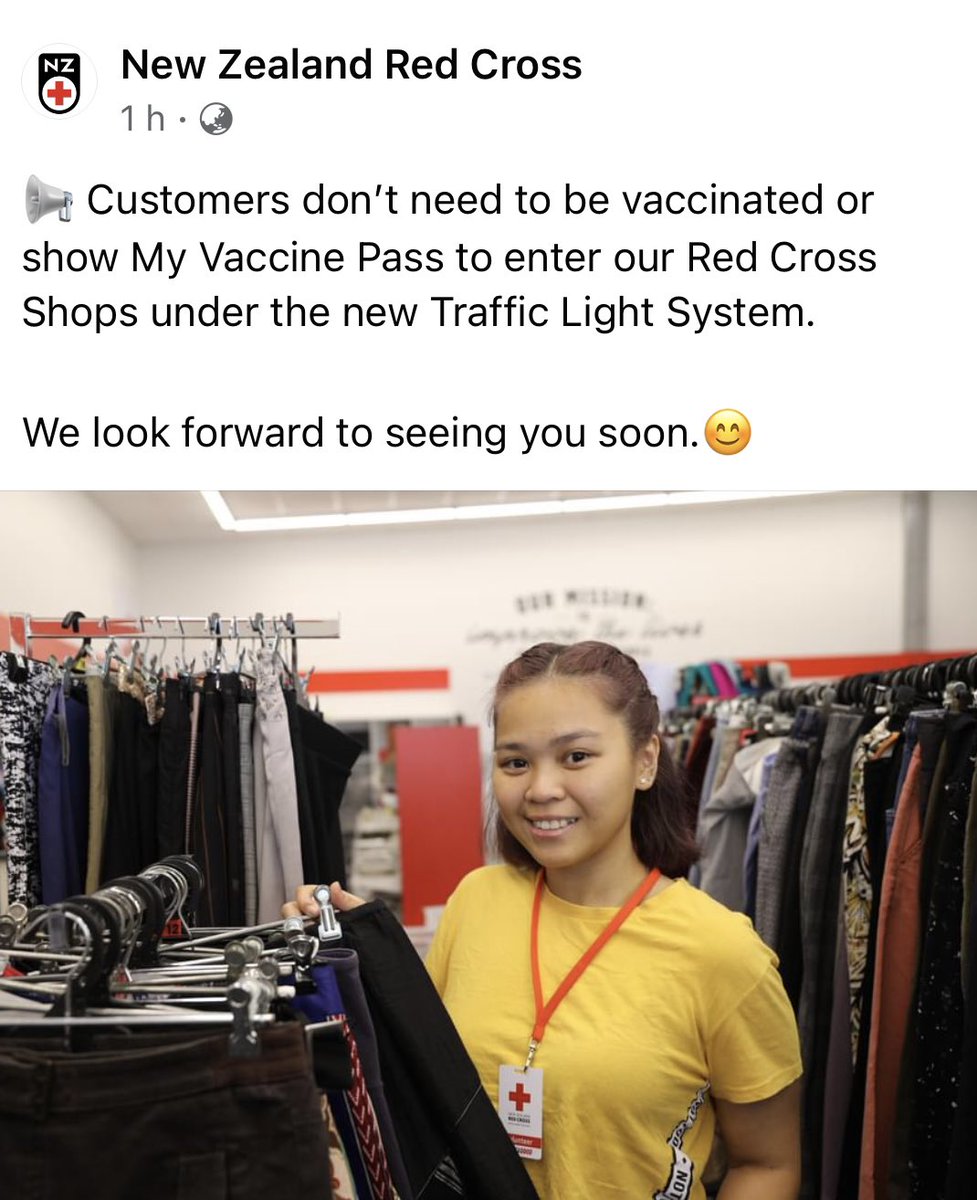 MoiderMother's tweet photo. Great, so immune compromised people can't risk going there at all. Way to exclude vulnerable groups! Feeling pretty disposable 💀
#redcross #shitmove https://t.co/odnitW6gk6