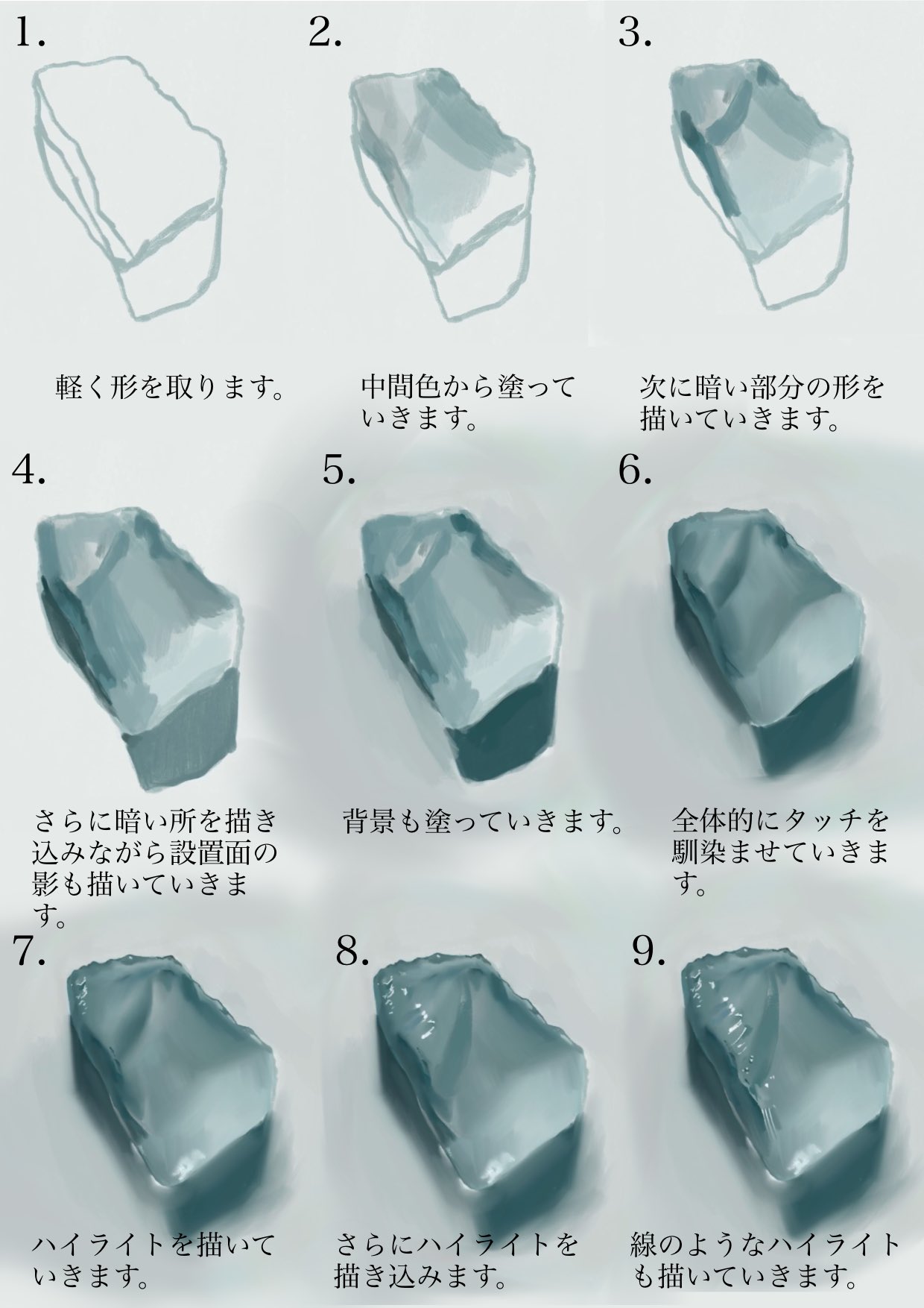 𝓨𝓪𝓼 青ヰ 鱗 グループ展開催中 鉱物の描き方 T Co 69zraqrfid Twitter