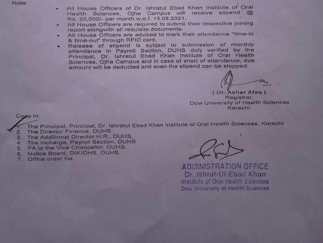 ZubairHira's tweet photo. Stop Discrimination against Dental HOs of DUHS. Give us the rightful stipend of 45,000 set by Sindh govt and PMC. We reject 20,000 stipend &amp; request higher authorities to take notice of this issue. @BBhuttoZardari @SindhCMHouse @pmc_org 

#JusticeForDUHSDentalHouseOfficers https://t.co/Ej0h3L7yQL