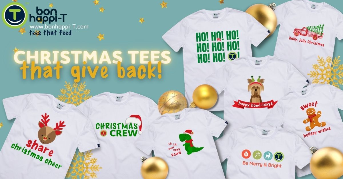 Christmas tees that give back! 🌲🎅 - eepurl.com/hO6H7P