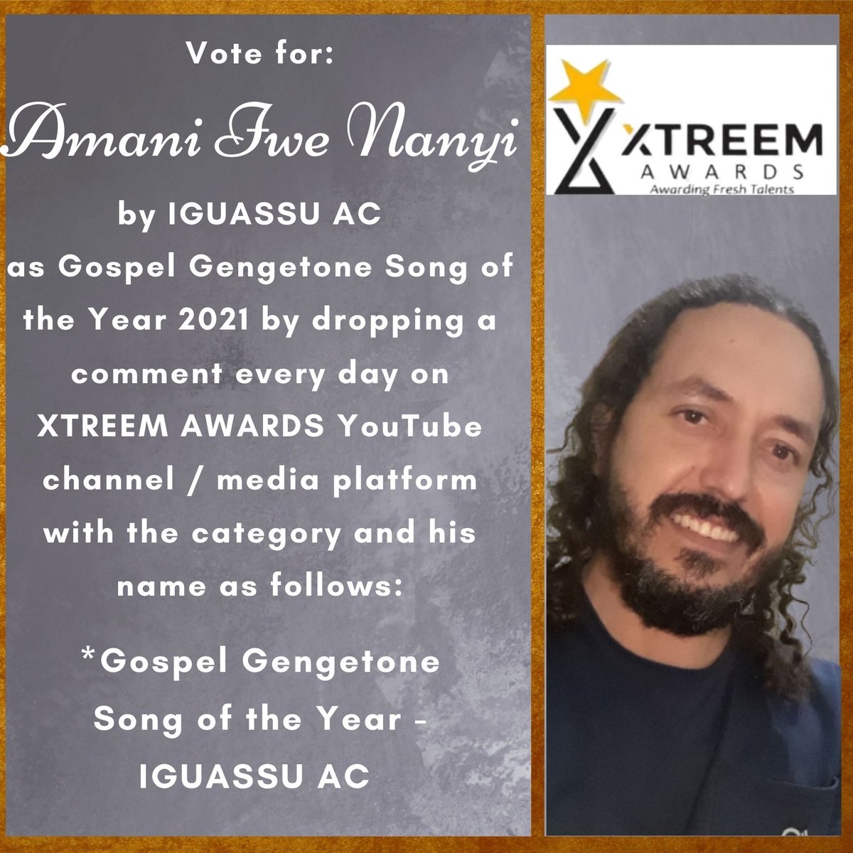 iguassu_ac's tweet photo. Cast your votes "daily" in the following link:
*On YouTube* : https://t.co/fC4rjUwqtB
#Englishgospel #englishgospelsong #hebrewnation #swahilination #hebrewmusic #swahilimusic #latingospel #GospelMusic #GospelMusic https://t.co/5ibsU7GH2V