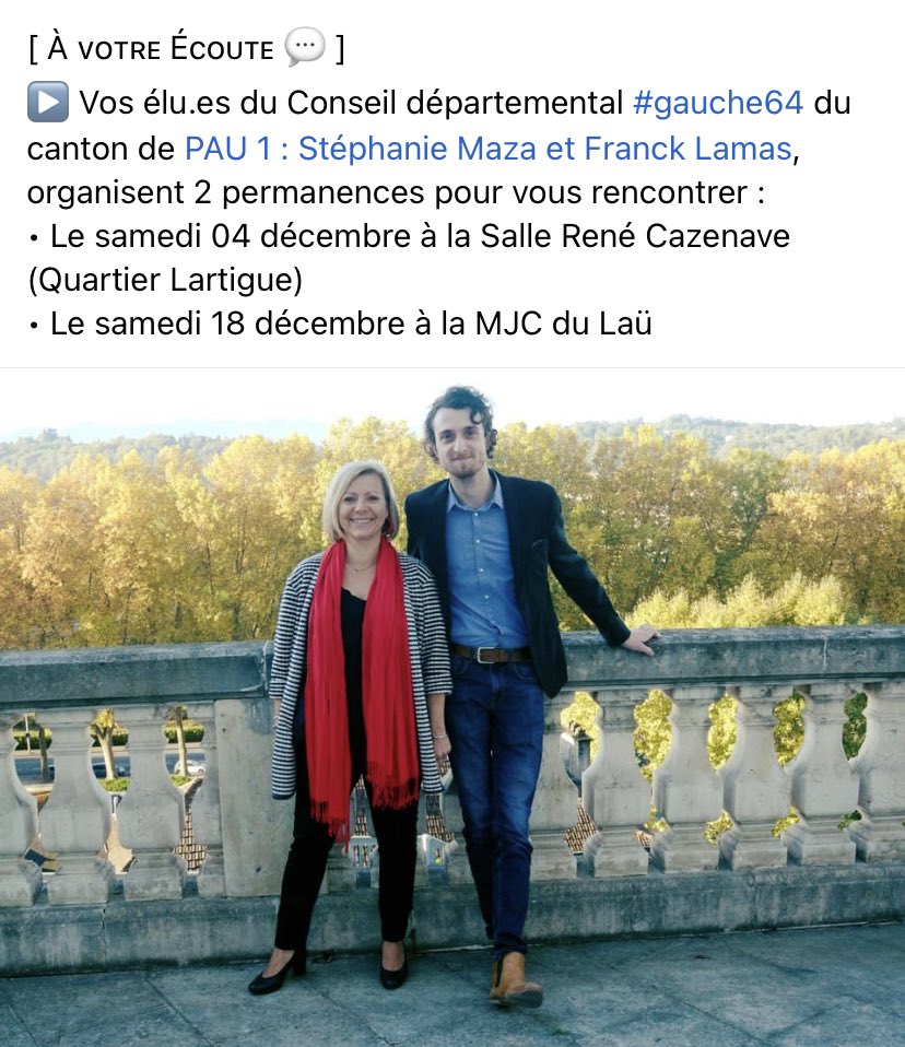 LamasetMaza's tweet photo. Nous serons en permanence samedi de 10h à  12h à la salle René CAZENAVE (quartier Lartigue)
Nous sommes à votre écoute alors n’hésitez pas ! @gauche64 https://t.co/vUsow1CnFI