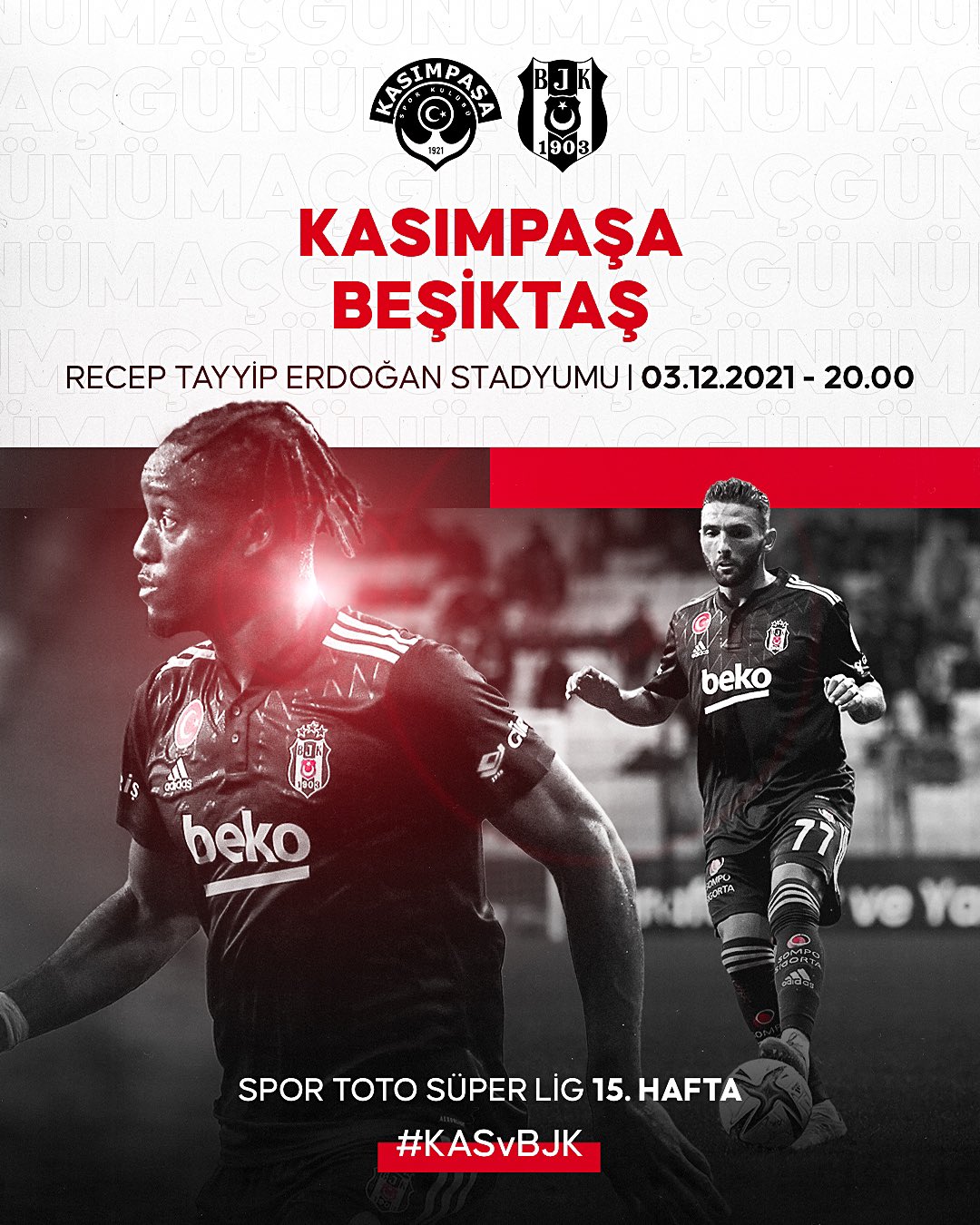 Beşiktaş Kasımpaşa Süper Lig Maç Görseli