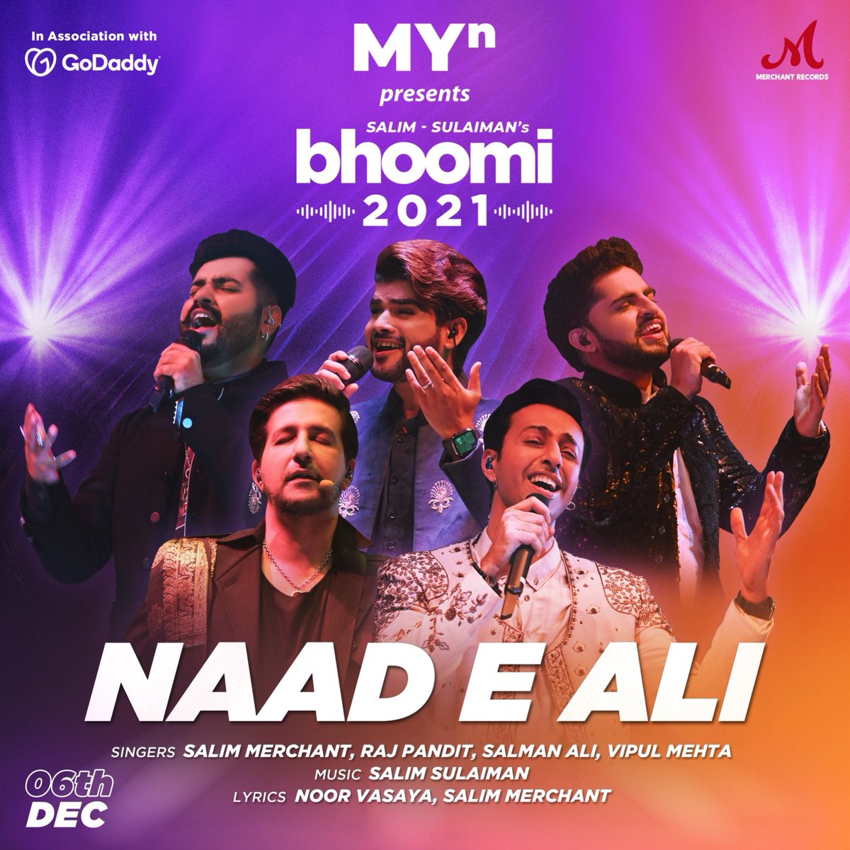 Here comes one of our most loved song from #bhoomi21 - NAAD E ALI Featuring @Salmanaliidol @rajpandit17 , @vipulmehtamusic & me. This song is a prayer in the form of a devotional Qawaali. NAAD E ALI means Calling Hazrat Ali (A.S.) Releasing on 6th Dec. @MerchantRec