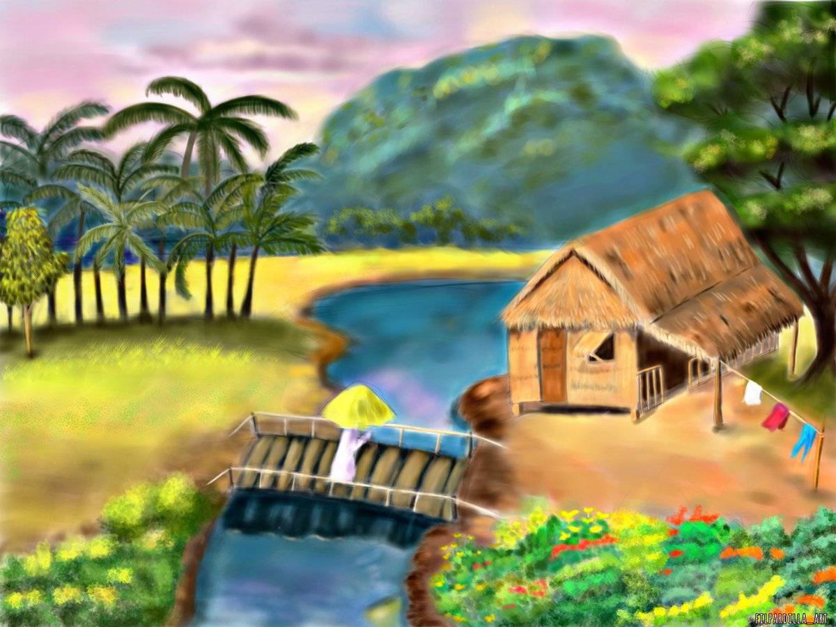 FilPardilla's tweet photo. "Nipa hut"

#artoftheday #landscape #art https://t.co/tmzHuqBDol