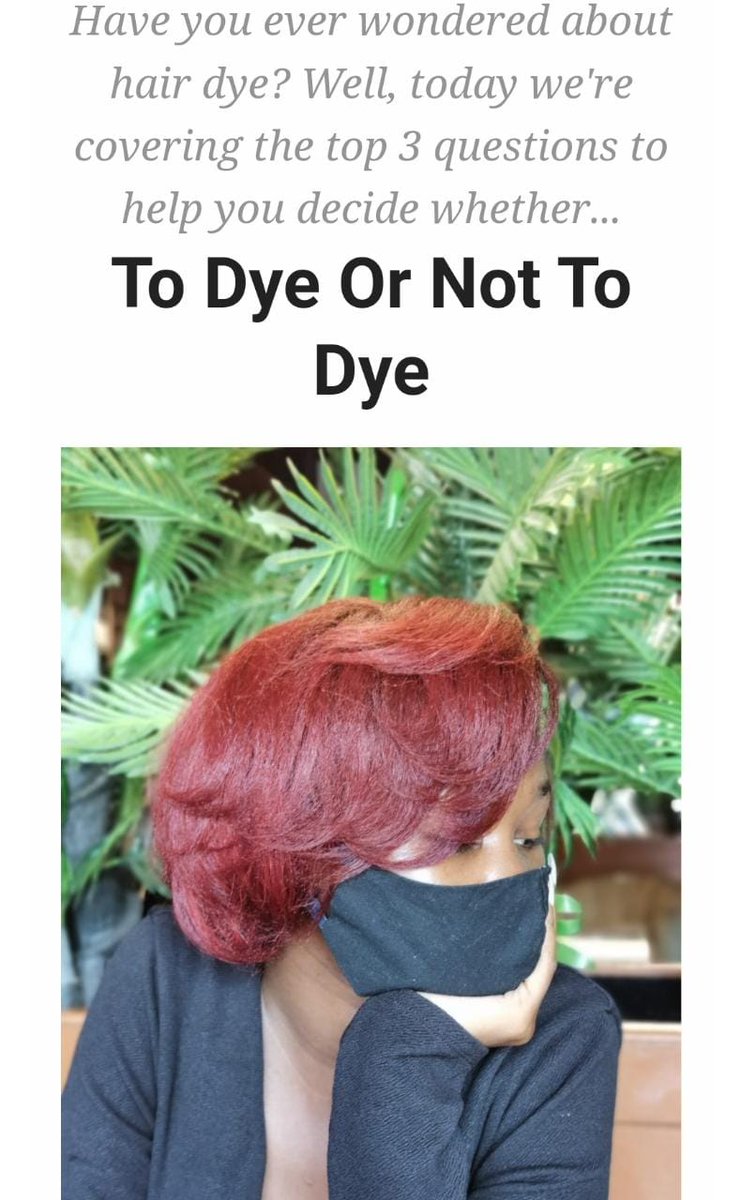 NyweleN's tweet photo. For both men and women, choosing to dye your hair can be scary. But that's where Nywele Nyumbani comes in, to help you make the right choices about dyeing by answering top questions: Will Dye damage your hair? Why doesn't Dye last for you? 
Find it here https://t.co/Cz8qKSR1Pz https://t.co/kzJUaMmALR