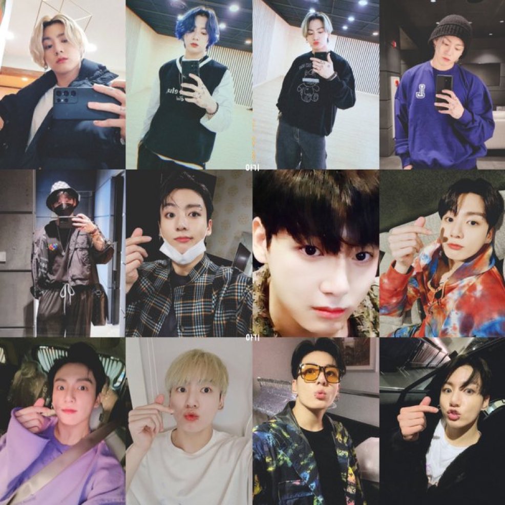 PJMKlTTY's tweet photo. omg jungkook actually posted a selca every month this year 🥺 https://t.co/jiW41K6QSD
