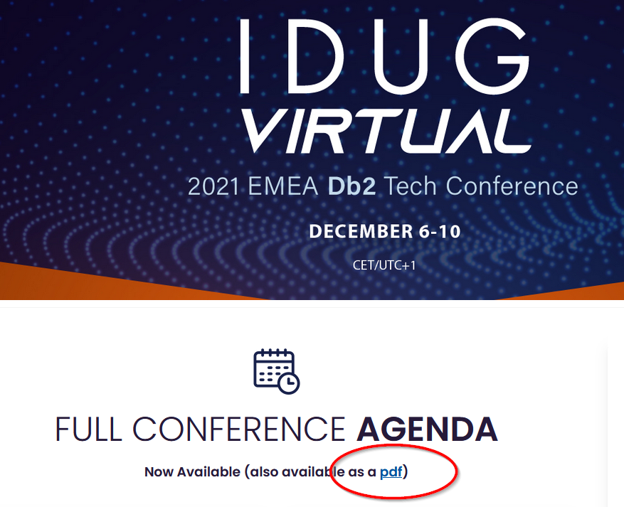 InfoDschanki's tweet photo. You'd like to have the agenda of the @IDUG EMEA Db2 tech conference 2021 in grid-style as PDF ? No problem ! Just download it from the agenda website https://t.co/QPpwFt0RNN #IDUGEMEA2021 #IDUGDb2 #Db2 #Db2z #Db2ZAI #DevOps #Db212 #AI #ML #CLOUD https://t.co/hYocXR9qbC