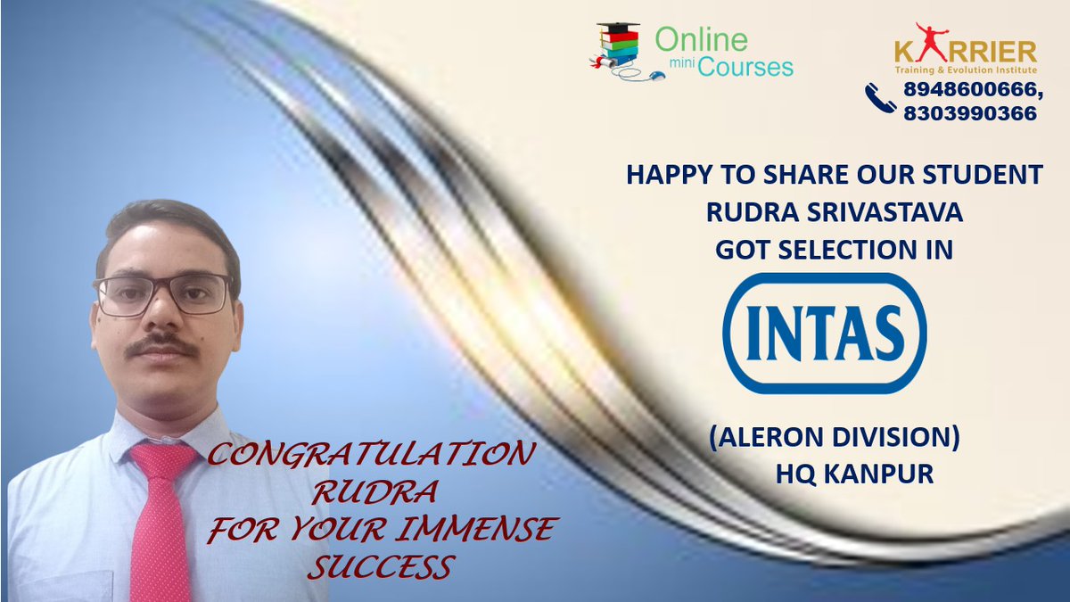 KarrierMR's tweet photo. Congratulations Rudra, wishing you great career ahead.
Call 8948600666
#fresher #career #job #vacancy #Interviews #Pharmaceutical https://t.co/4wHX771nIB