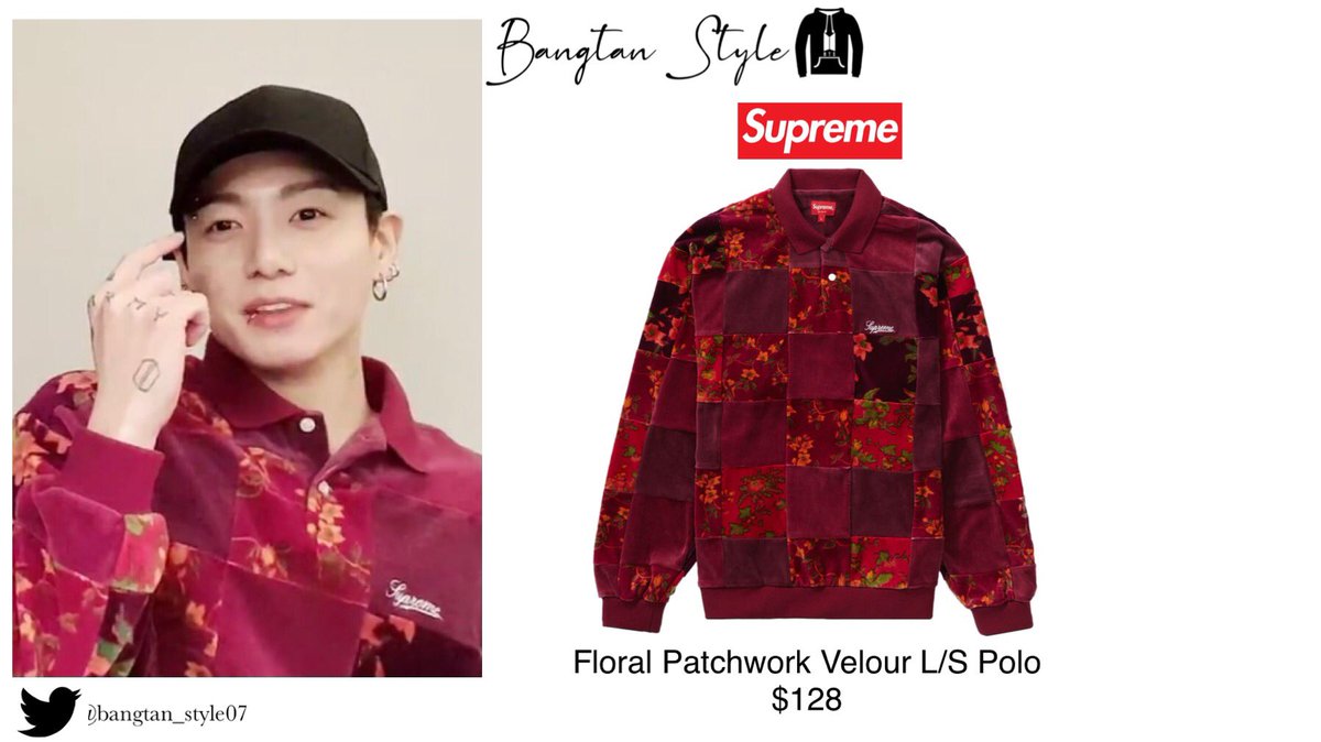 最低価格の supreme Floral Patchwork Velour L S Polo asakusa.sub.jp