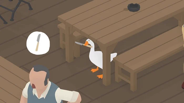 @seigetu_burari Untitled Goose Game(いたずらガチョウがやって来た！)って言うゲームのキャラだと思うので、多分ガチョウです𓅿 