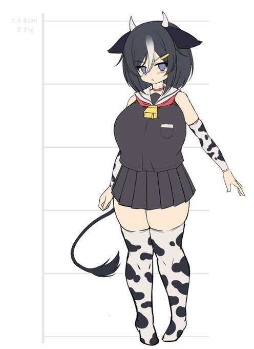 次のCG集に出てくる予定の牛の子ラフ。 