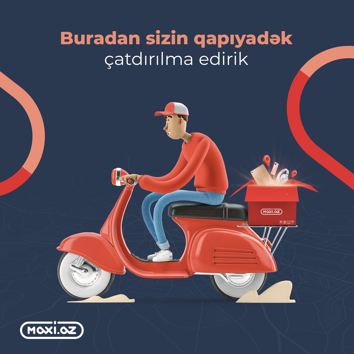 Evinizdə rahatlıqla əyləşin, istədiyiniz sifarişləri biz sizə çatdırarıq. 
Qeyd: Sürətli çatdırılma 2 saat ərzində həyata keçirilir.
Çatdırılma xidməti 5 AZN-dir.

🌐 maxi.az
☎️ *0900