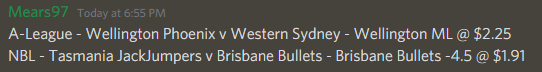 Mearsy_'s tweet photo. Friday night Aussie picks GL https://t.co/3R822VBcEs