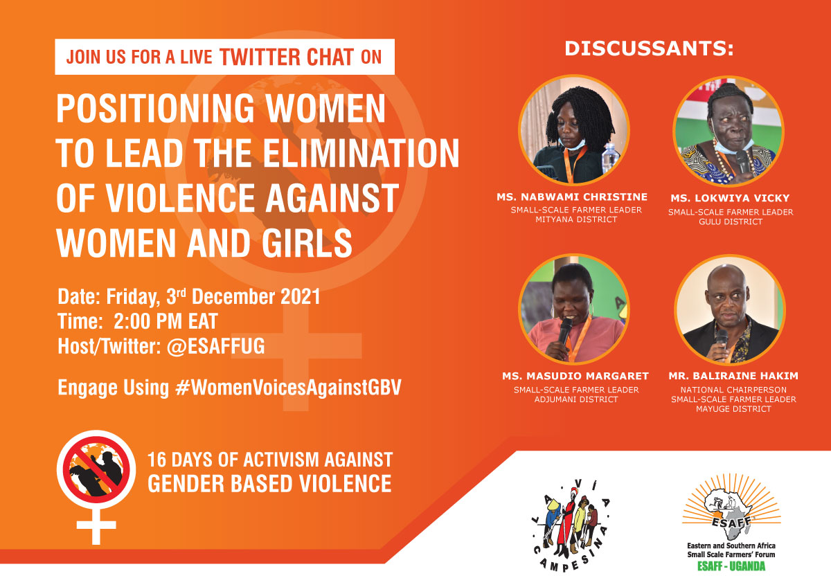 DailyMonitor's tweet photo. AD: Join @ESAFFUG for a live Twitter chat as small-scale women farmers share experiences  of GBV and ideas on how to cease it. https://t.co/owGGKaF6f5