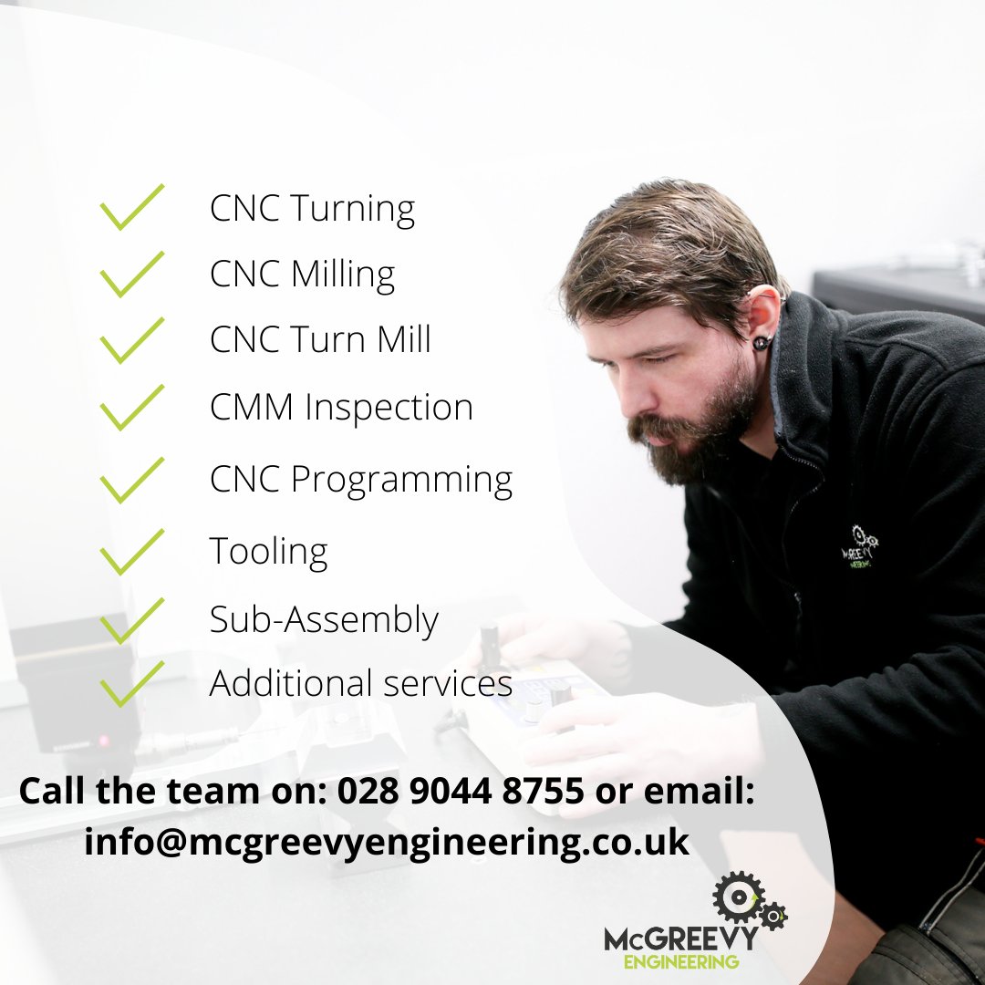 McGreevyEngine1's tweet photo. Did you know that alongside offering a range of services including CNC milling, CNC turning and assembly, we also work with our partners to provide treatments? To see our full range of services, check out the graphic.
Call: 028 9044 8755.
#McGreevyEngineering #NIEngineering https://t.co/ks76n13GaF