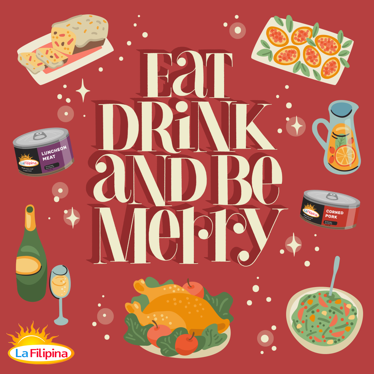 LaFilipinaPH's tweet photo. Cheers to making new memories, reminiscing old ones, and celebrating the things we love over delicious feasts. 

What are some of the holiday food you’re looking forward to enjoying? 

#LaFilipina https://t.co/bHUtx9NUDM