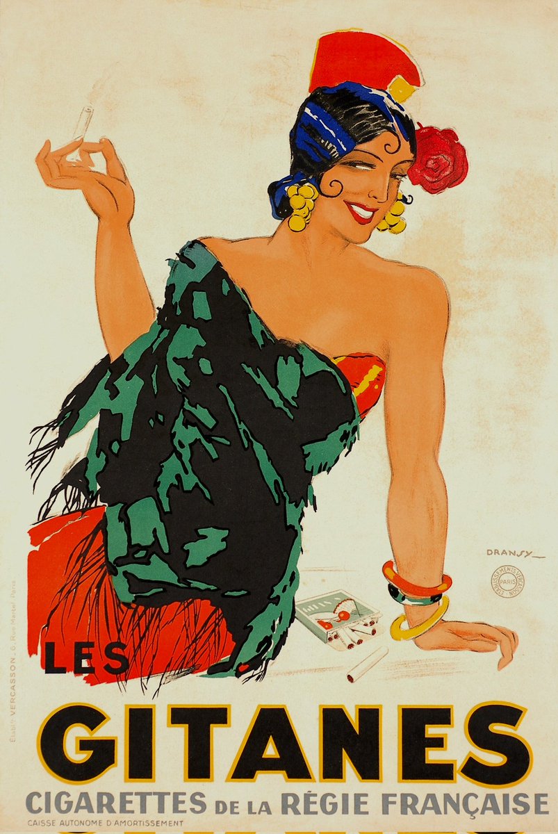 フランスのたばこ「GITANES（ジタン）」ポスター 1931年 19世紀後半