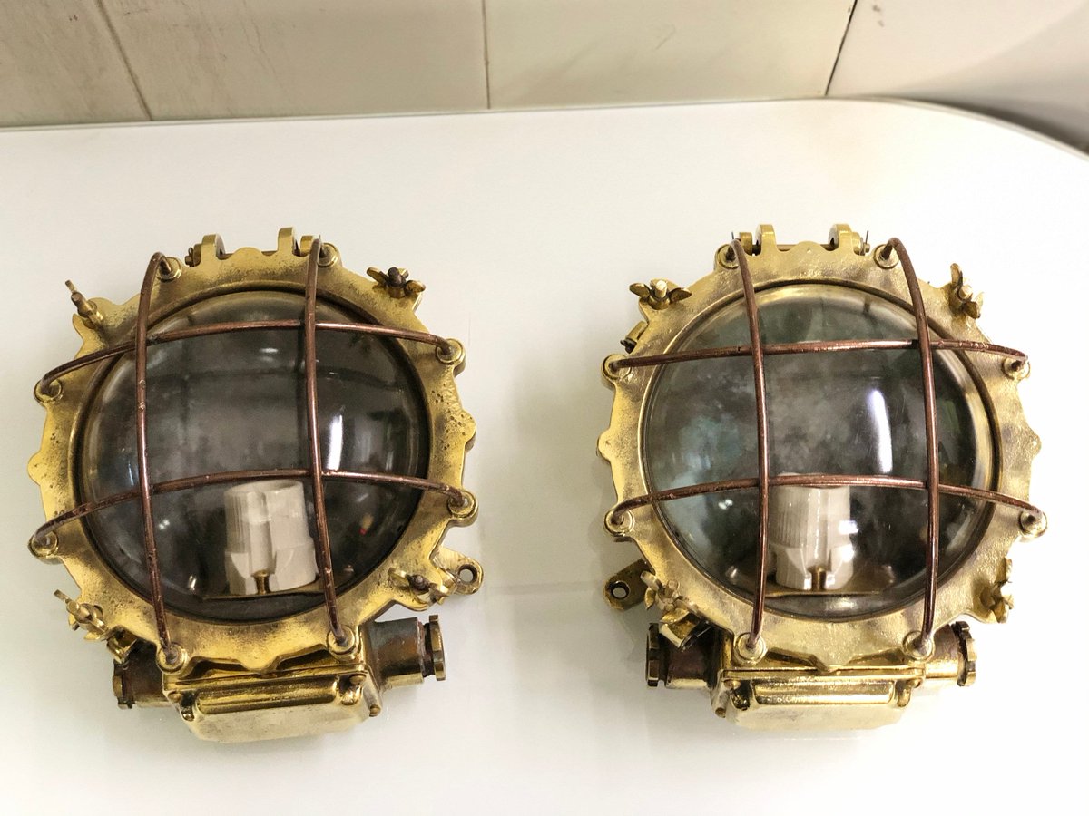 Excited to share the latest addition to my #etsyshop: Original Refurbished Brass Bulkhead Ship Vintage Deck Lights for Christmas Party Set of 2 etsy.me/3dhnCMM #barbatmitzvah #newyears #metalworking #bedroom #victorian #vintage #bulkheadlamp #artdeco #decklight