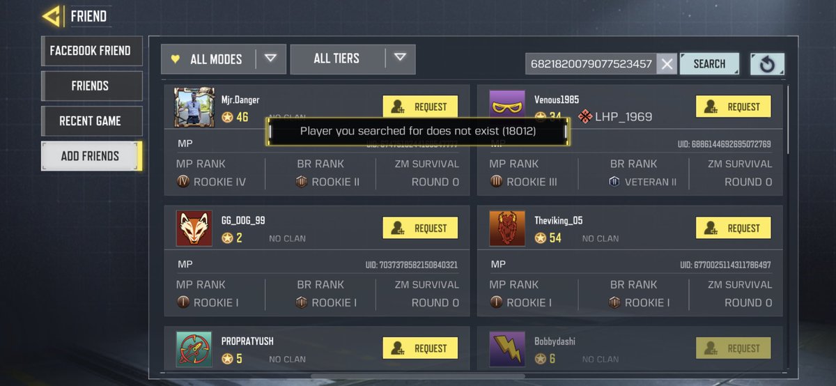 SaiaN_CODM's tweet image. My main account has been deleted. … Help me. When I logged in to stream after waking up, my account was completely deleted. Even if I search, my account doesn&apos;t come out! Help me! 
@PlayCODMobile @RealBobbyPlays @ATVIAssist @Ferg @NoahFromTweeter