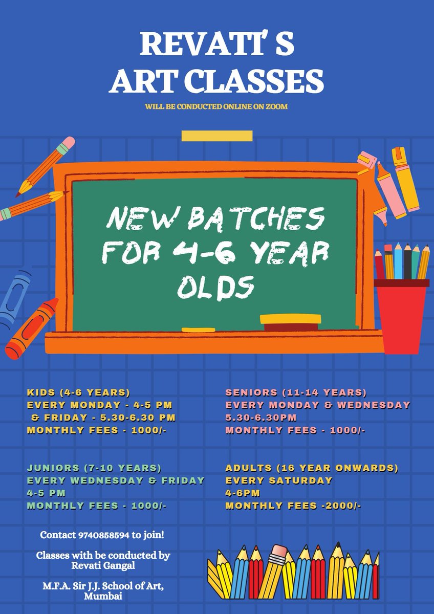 revatigangal's tweet photo. Exclusive art classes for your little ones 😊 

#online #artworkshop #artclasses #drawingclass  #artforkids #drawing #painting #landscapes #artforadults #design #colours #colourtheory #sketching #stilllife #objectdrawing #portraits #lettering #gradeexams #elementary #intermediate https://t.co/tAmz2ff5zr