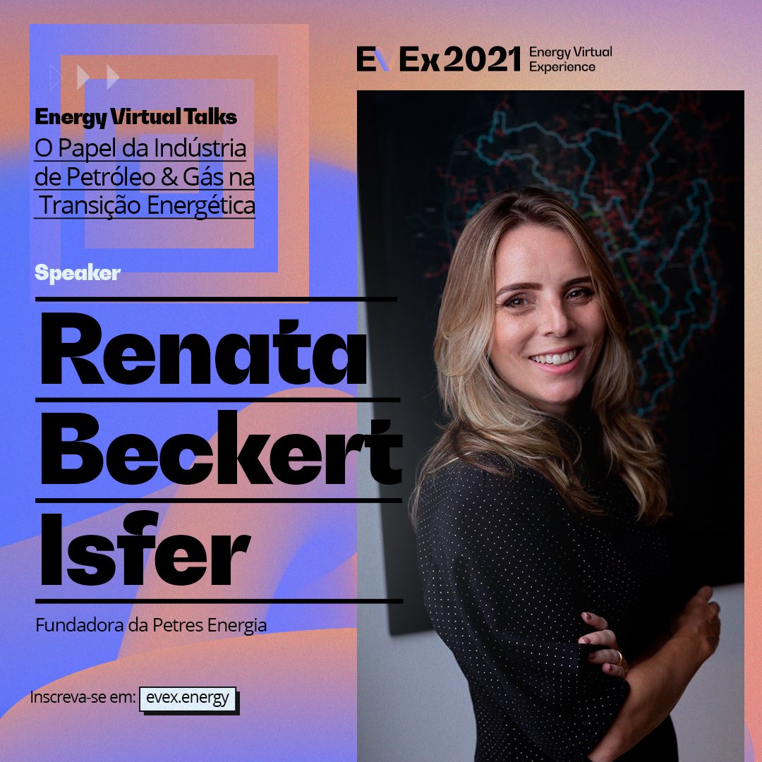 O papel da indústria de petróleo e gás na transição energética será discutido na experiência Energy Virtual Talks.
A sessão vai reunir grandes nomes da área. 
Segundo lote de ingressos já disponível no link evex.energy