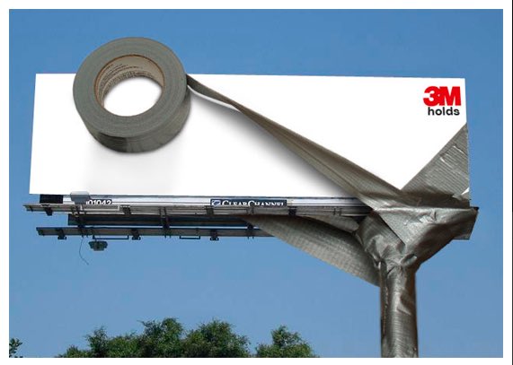 JosDanielLanda1's tweet photo. @PaolaMKT 3M saca esta valla publicitaria creativa para posicionar su marca, donde se enfoca en mostrar lo resistente y poderosa que es su cinta para ‘sostener’ toda la valla. #PrincipiosMKTUSFQ https://t.co/6LArP8sT8y
