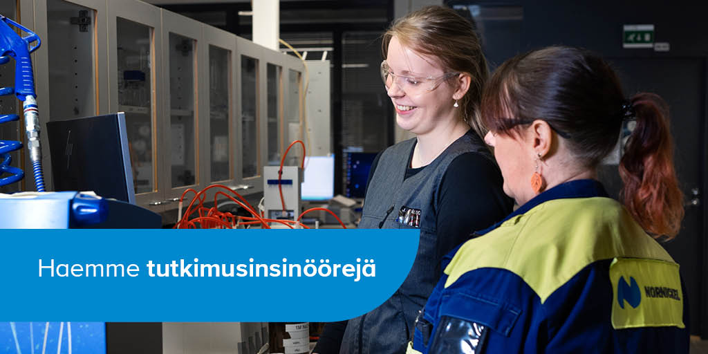 Haemme tutkimus ja kehitys -organisaatioon tutkimusinsinöörejä. Tehtävät sisältävät tuotantoprosessimme kehitystyötä. Lue lisää > nornickel.fi #rekry #tutkimusjakehitys