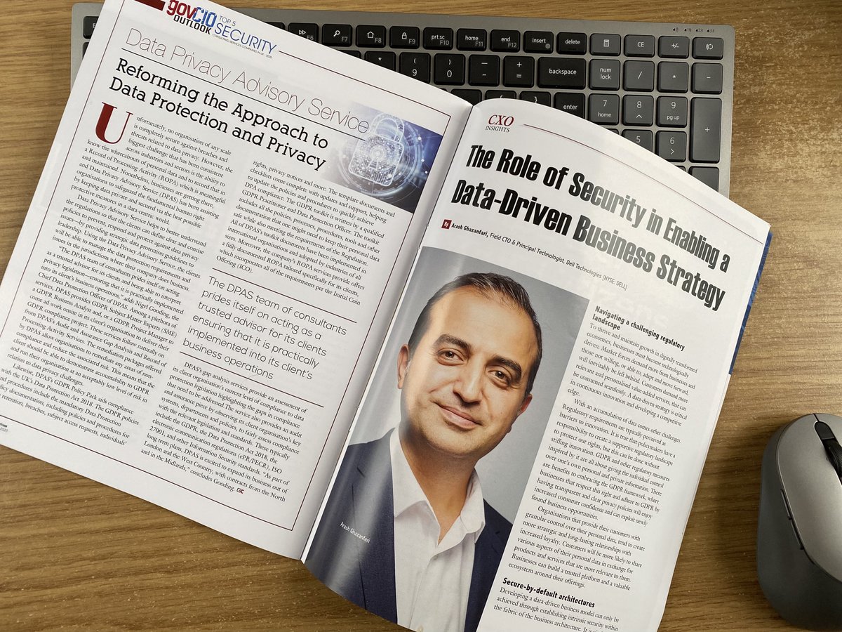 arashg_'s tweet photo. Many thanks to @GovCiooutlook again for the opportunity to share my views on the role of security in the enterprise. Due to the pandemic, it took me much longer than I intended to pick up the physical copy of the article that they had kindly sent to our EMEA HQ. https://t.co/opSsCXLKPr