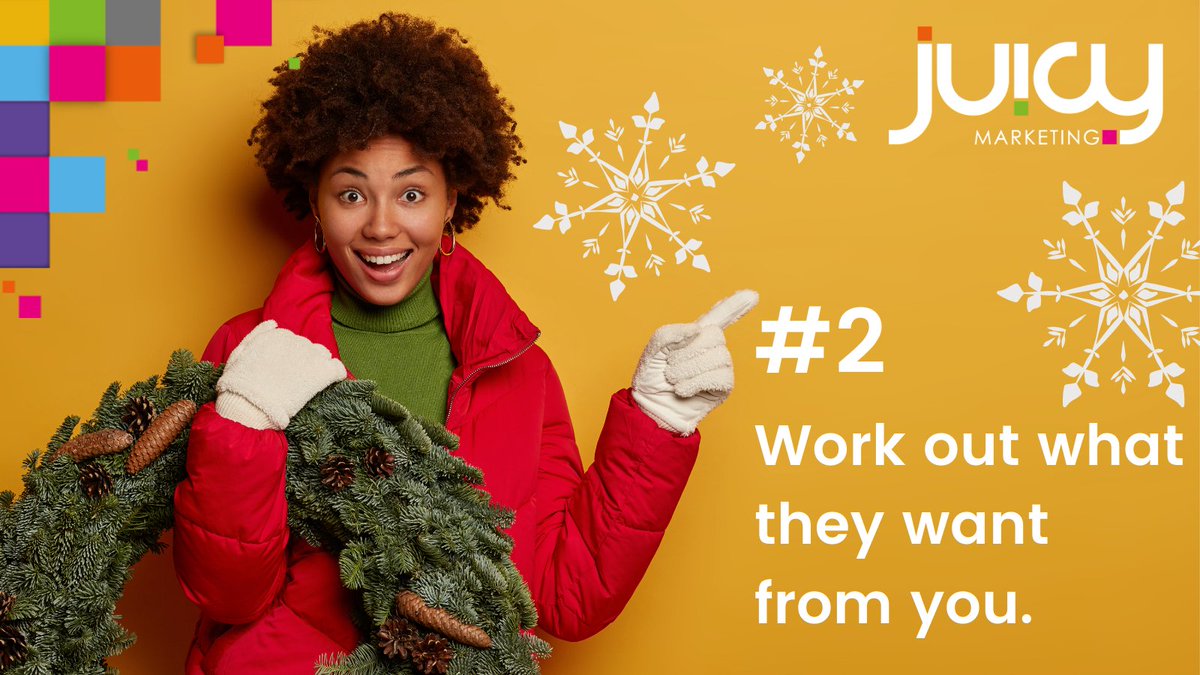 Juicy_Marketing's tweet image. #2Work out what they want from you 🎁

That way, you’ll keep them happy (whether they’re the lucky recipients of a festive gift, or simply your products &amp;amp; services). 🎄

Here's  our Juicy Christmas present to you:
juicymarketing.co.uk/wp-content/upl…

#ChristmasIsComing#JuicyMarketing