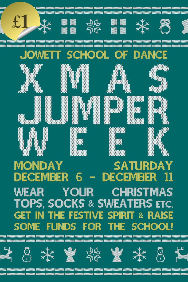 Don't forget it's #ChristmasJumper Week next week! Only £1 to wear your most festive jumpers and outfits for the whole week's classes as always. All #Christmas themed tops, socks, and accessories welcome to bring the merry vibes to Degas Studios!
